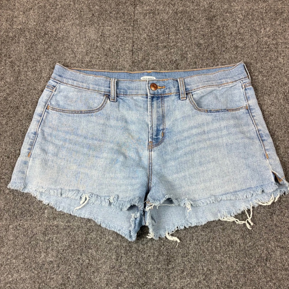 Old Navy Womens‎ Light Wash Denim Shorts Frayed Hem Size 12 Casual Summer Jean
